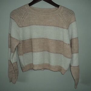 ONLY Striped Cable Knit Sweater
